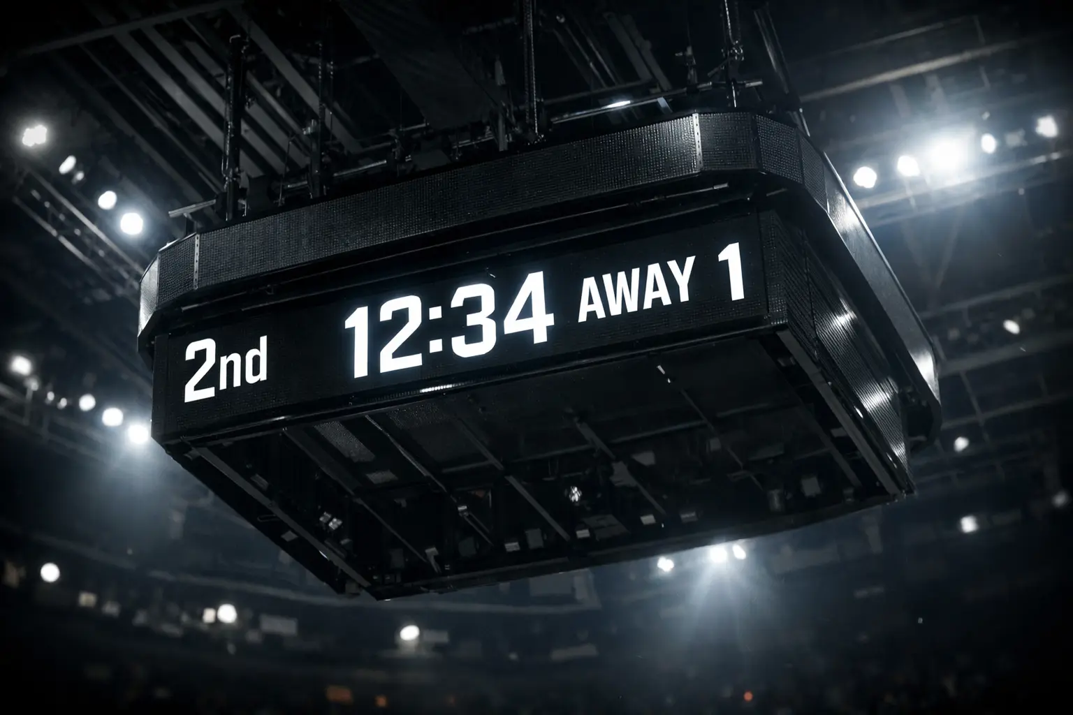 NHL scoreboard showing game score and period time